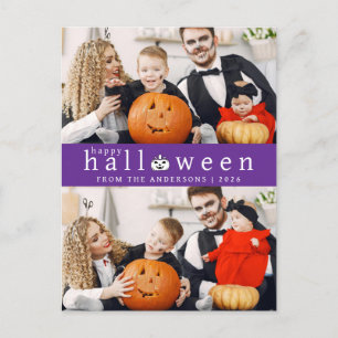 Minimalistische Moderne Spooky Happy Halloween 2 F Feestdagenkaart