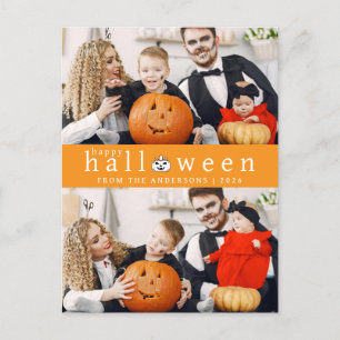 Minimalistische Moderne Spooky Happy Halloween 2 F Feestdagenkaart