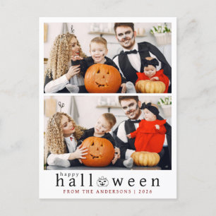 Minimalistische Moderne Spooky Happy Halloween 2 F Feestdagenkaart