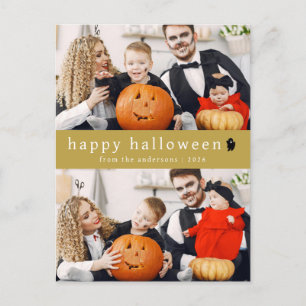 Minimalistische Moderne Spooky Happy Halloween 2 F Feestdagenkaart