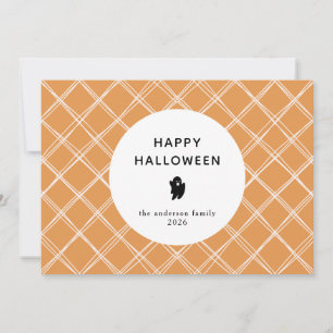Minimalistische Moderne Spooky Happy Halloween 3 F Feestdagenkaart