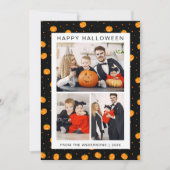 Minimalistische Moderne Spooky Happy Halloween 3 F Feestdagenkaart (Voorkant)