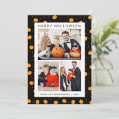 Minimalistische Moderne Spooky Happy Halloween 3 F Feestdagenkaart (Staand voorkant)