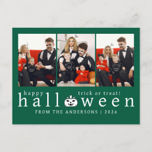 Minimalistische Moderne Spooky Happy Halloween 3 F Feestdagenkaart