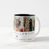 Minimalistische Moderne Spooky Happy Halloween 3 F Tweekleurige Koffiemok (Voorkant rechts)