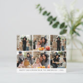 Minimalistische Moderne Spooky Happy Halloween 6 F Feestdagenkaart (Staand voorkant)