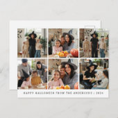 Minimalistische Moderne Spooky Happy Halloween 6 F Feestdagenkaart (Voorkant / Achterkant)