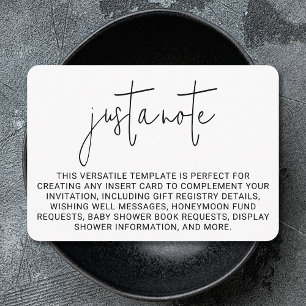 Minimalistische moderne stijlvolle eenvoudige noot informatiekaartje