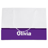 Minimalistische moderne streepnaam of monogram groot cadeauzakje (Voorkant)