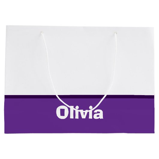 Minimalistische moderne streepnaam of monogram groot cadeauzakje (Achterkant)