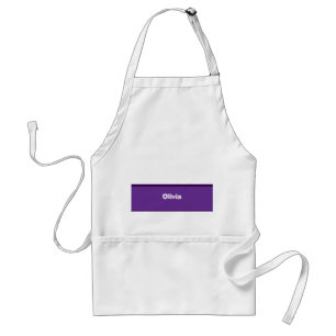 Minimalistische moderne streepnaam of monogram standaard schort