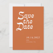 Minimalistische moderne terracotta Save the Date Kaart (Voorkant)