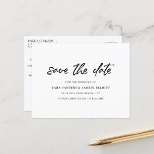 Minimalistische Moderne Trouw Save the Date Aankondigingskaart