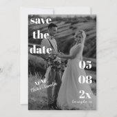 MINIMALISTISCHE MODERNE TROUWEN ZWART & WIT  SAVE THE DATE (Voorkant)