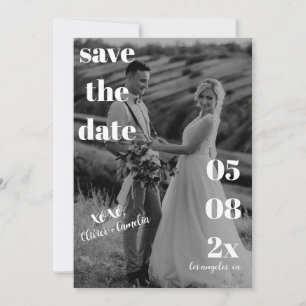 MINIMALISTISCHE MODERNE TROUWEN ZWART & WIT SAVE THE DATE