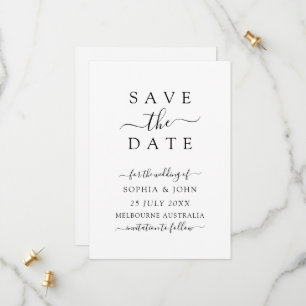 Minimalistische Moderne Trouwkaart Datum Besparen Save The Date