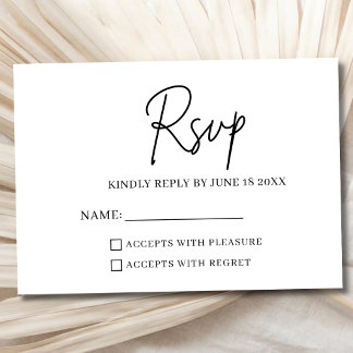 Minimalistische moderne trouwkaart RSVP-antwoordka RSVP Kaartje