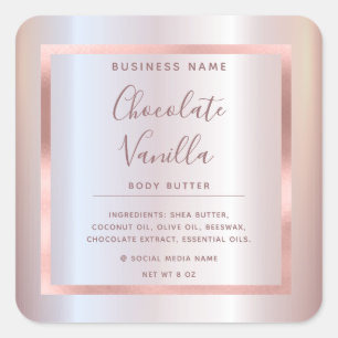 Minimalistische moderne typografie folie roze goud vierkante sticker