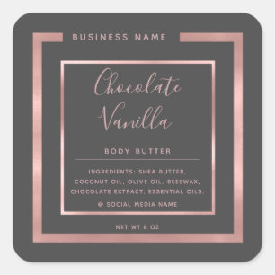 Minimalistische moderne typografie roze gouden fra vierkante sticker