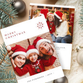 Minimalistische moderne typografie vrolijke kerstf feestdagenkaart