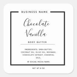 Minimalistische moderne typografie wit product  vierkante sticker