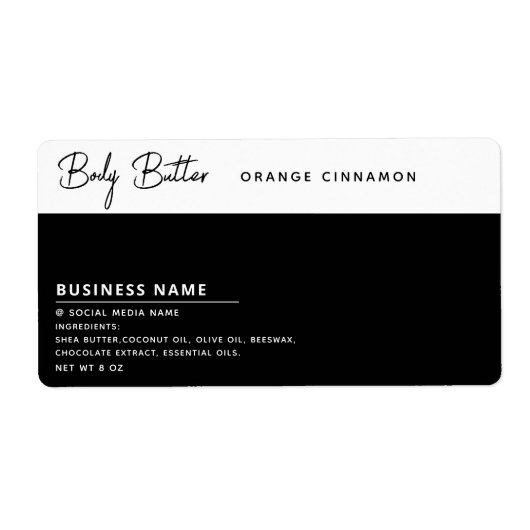 Minimalistische moderne typografie wit zwart etiket (Voorkant)