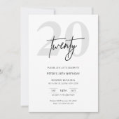 Minimalistische Moderne uitnodiging van de 20e ver (Voorkant)