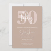 Minimalistische Moderne uitnodiging van de 50ste v (Voorkant)