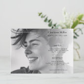 Minimalistische moderne viering van het leven begr kaart (Staand voorkant)