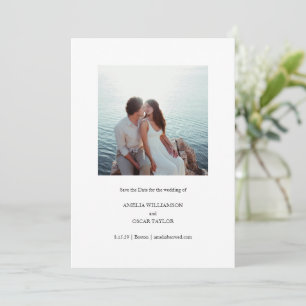 Minimalistische moderne vierkante foto stijlvol ee save the date