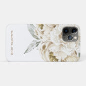 Minimalistische moderne witte Peonie bloemige Wate Case-Mate iPhone Case (Achterkant (horizontaal))
