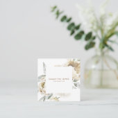 Minimalistische moderne witte Peonie bloemige Wate Contactkaartje (Staand voorkant)