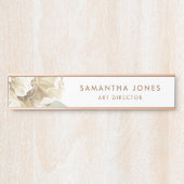 Minimalistische moderne witte Peonie bloemige Wate Deurbordje (Voorkant)