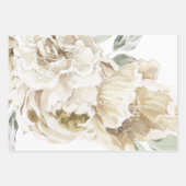 Minimalistische moderne witte Peonie bloemige Wate Inpakpapier Vel (Voorkant)
