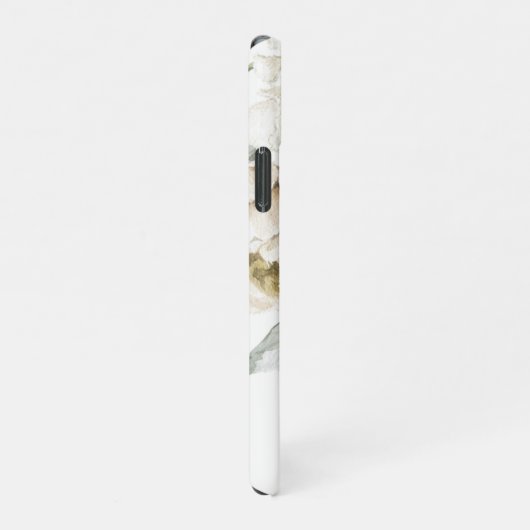 Minimalistische moderne witte Peonie bloemige Wate iPhone Hoesje (Rechterkant)