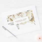 Minimalistische moderne witte Peonie bloemige Wate Rechthoekige Sticker (Envelop)