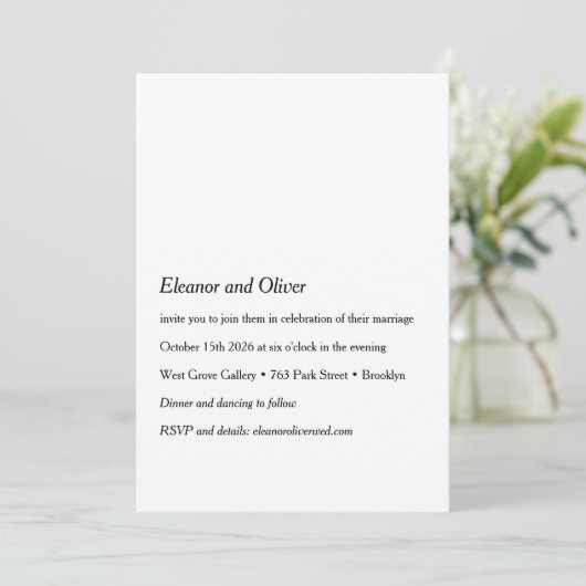 Minimalistische moderne witte typografie Boho brui Kaart (Staand voorkant)