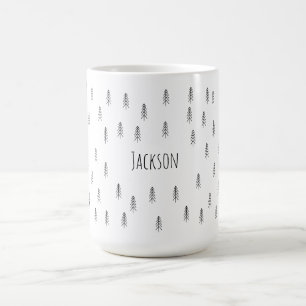 Minimalistische moderne zwart-wit – Douane Koffie Koffiemok