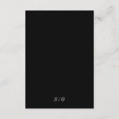 Minimalistische moderne zwart-wit trouwinformatie informatiekaartje (Achterkant)