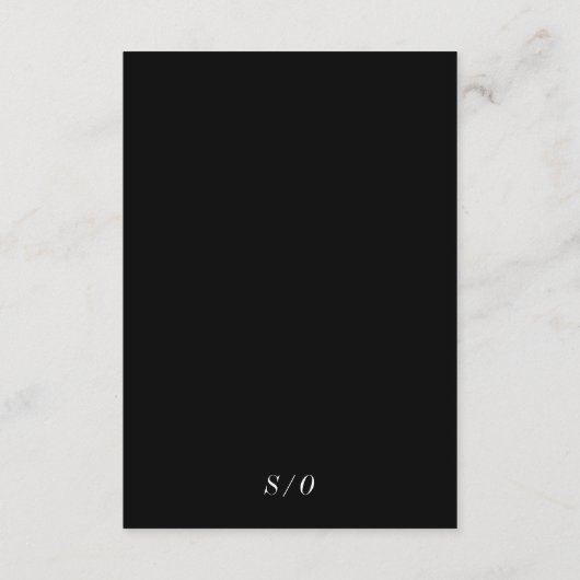 Minimalistische moderne zwart-wit trouwinformatie informatiekaartje (Achterkant)