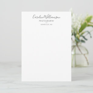 Minimalistische moderne zwarte script aangepaste z notitiekaartje