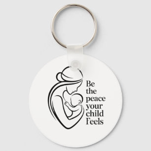Minimalistische Moeder Baby Lijn Kunst Citaat Sleutelhanger