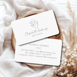 Minimalistische Moeder & Baby Line Art – Doula, vr Visitekaartje