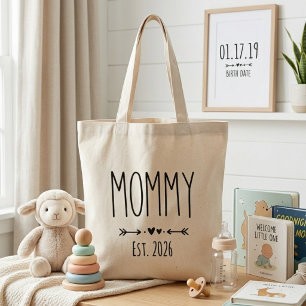 Minimalistische Moeder Jaar Hoog Letterontwerp Tote Bag