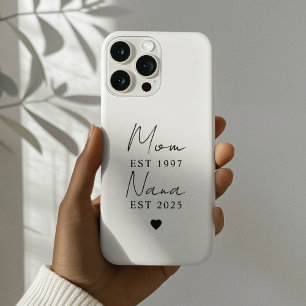 Minimalistische moeder Nana EST jaar gepersonalise iPhone 16 Pro Hoesje