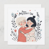 Minimalistische Moederdag Kaart (Voorkant / Achterkant)
