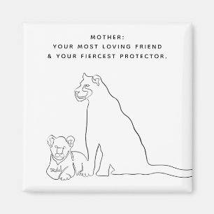 Minimalistische Moederdag voor mam en Baby Lion Li Magneet