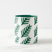 Minimalistische Mok voor groene bladpatronen – Eco (Center)