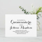 Minimalistische monochrome gouden Quinceañera Swee Kaart (Staand voorkant)