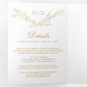 Minimalistische Monogram All-in-One Wedding Invita Drieluik Uitnodiging (Binnenzijde eerst)